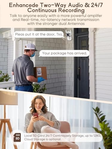 GUOANVISION Dual-Antenna Stable 5G WiFi Security Camera, 4X Zoom 2K Outdoor Indoor Camera for Baby/Pet, Home Security WiFi Camera with Color Night Vision, Two-Way Talk, IP66, SD/Cloud Storage (2-Pack) 6