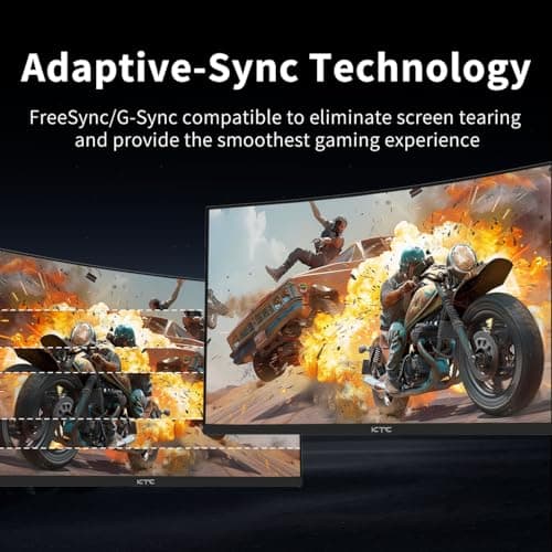 KTC 24 Inch Curved Gaming Monitor, 180Hz FHD 1080P Frameless Computer Monitor, Freesync/G-Sync Support, 99% sRGB, 3000:1 Contrast, HDMI, DisplayPort, Wall Mountable/Tilt Adjustable, H24S17 4