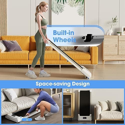 Goplus Walking Pad, Under Desk Treadmill for Home Office with 265 lbs Capacity, Portable 2 in 1 Walking Pad Treadmill Under Desk with Remote Control, LED Display 6