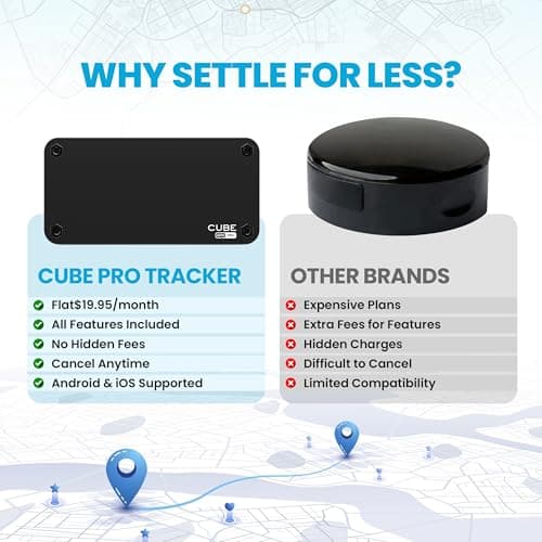 Cube Pro GPS Tracker for Vehicles with Built-in 1 Year Battery - IP67 Waterproof Real Time GPS Tracker for Cars - iOS & Android Compatible - Hidden Magnetic Tracking Device for Cars, Fleets, Trailers 7
