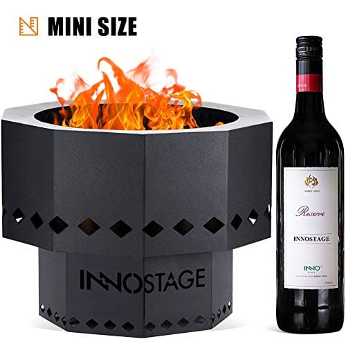INNO STAGE Patented Smokeless Fire Pit, 13 Inch Low Smoke Camping Stove Outdoor Wood Pellet Burning Spark Portable Carrying Bag, Firepit Grill Bowl of Fireplace Picnic Camping Cooking on Beach - S 6