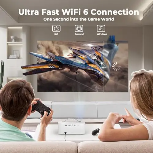 [AI Movin 2.0 OS/2000 ANSI/Official-Apps] Outdoor-Projector-4k with WiFi and Bluetooth, 35W DoIby Audio, AI Auto Focus with HDR10+, Lisowod 4k Support Portable Smart Proyector Compatible with Netflix 7