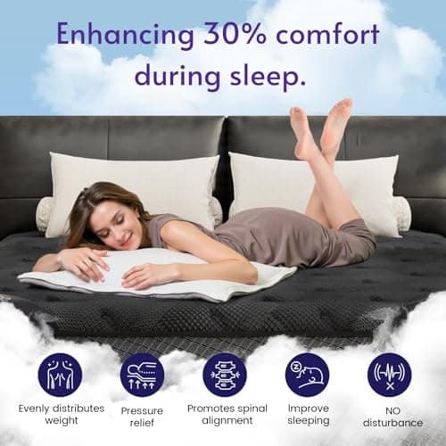 Queen Size Mattress, 14 Inch Deluxe Hybrid Queen Mattress in a Box, Medium Firm Mattresses With Gel Memory Foam & Pocket Springs, Pressure Relief, Cooling, Extra Edge Support [Upgraded Support] 5