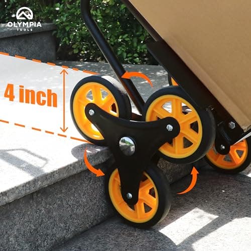 Olympia Tools Folding Hand Truck with Wheels - Moving Dolly Hand Cart - Heavy Duty Trolley (330lbs Stair Climbing Hand Truck) 3