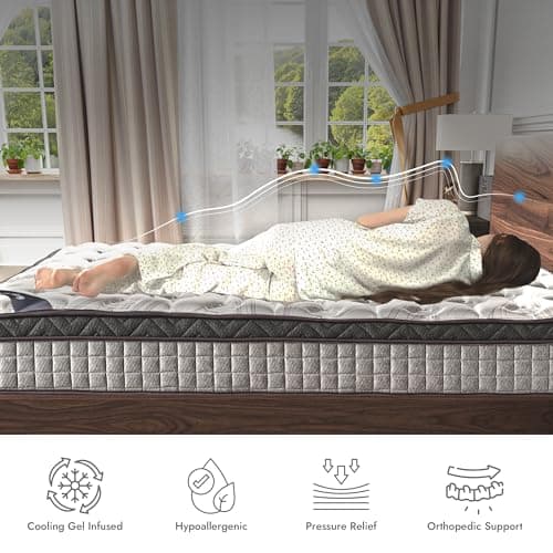 SAYRE SLEEP 10 Inch Queen Mattress, Medium Firm Hybrid, Cooling and Breathable Layers, Lumbar and Shoulder Support, Motion Isolation, Fiberglass Free, Luxury Hotel Collection (Olympic Queen, 10) 5