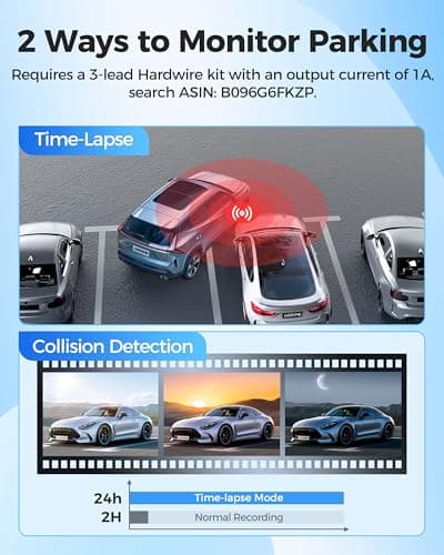 AZDOME M200 Dash Cam WiFi Mini Dashcam, 1080P Front Dash Camera for Cars, Hidden Car Camera with 24H Parking Mode G-Sensor Night Vision, AZDOME APP, Loop Recording, Support 128GB Max, Easy to Install 7