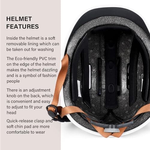 Exclusky Bike Helmet for Adults,Adjustable Cycling Helmet for Men & Women Safety Certified Bicycle Helmet for Commuting, Road Biking, Skating with USB Rechargeable Rear Light 7