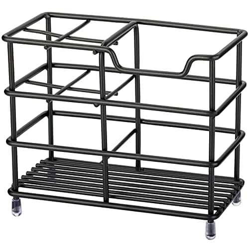 Urbanstrive 304 Stainless Steel Bathroom Toothbrush Holder Toothpaste Holder Stand Bathroom Accessories Organizer (Black, Small) 8