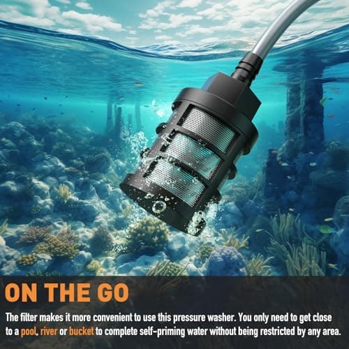 Wadaddy Cordless Power Washer, 900 PSI Cordless Pressure Washer, Portable Power Washer with 3.0Ah Battery&Charger & 6-in-1 Nozzle, 17FT Drain Hose, Portable Pressure Washer for Car WashHomeYard 5