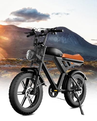 Besintu MOVCAN V30 Electric Bike for Adults,1000W Motor(Peak 1500W),48V/15.6AH Single Battery,28MPH & 70 Miles,20" Fat Tire Ebike, Full Suspension Electric Moped Bike for Commuting/Off-Roading,Brown
