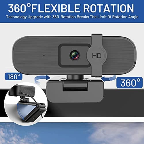 Nolansend 4K Webcam for PC, Auto-Zoom,with Remote Control,Privacy Cover, White Balance, Webcam with Microphone, Plug & Play, 4K Web Camera for Laptop/Desktop, Video Calling,Conferencing 5