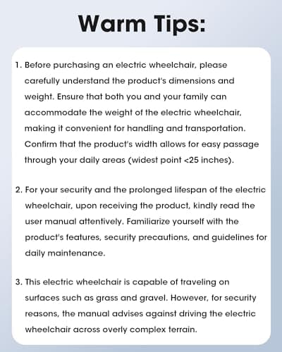 HVREGHY Electric Wheelchair for Adults, Lightweight Foldable Portable All Terrain Power Motorized Wheel Chair, Security & Comfortable & Designed to Last, Weight Capacity 300 lbs, 12.5 Miles Range 8