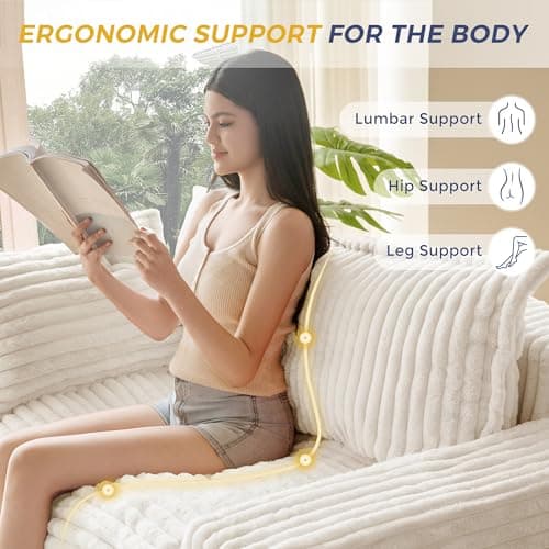 MAXYOYO 59" Bean Bag Sofa Couch, Loveseat Boneless Couch in a Box, Upholstered Small Mini Sofa with Deep Seating for Living Room Bedroom Office Apartment, No Assembly, Beige 5