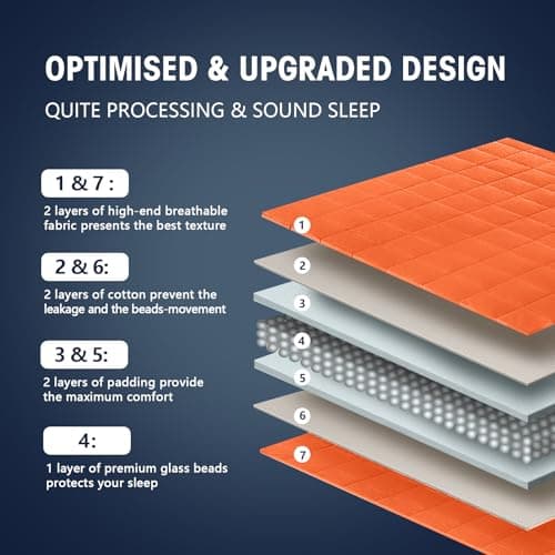 yescool Weighted Blanket for Adults (20 lbs, 60” x 80”, Orange) Cooling Heavy Blanket for Sleeping Perfect for 190-210 lbs, Queen Size Breathable Blanket with Premium Glass Bead, Machine Washable 6