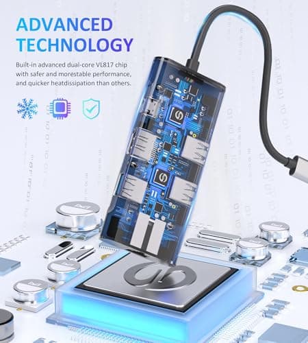 UtechSmart USB C Hub, USB C Ethernet Multiport Adapter, 6 In 1 USB C to HDMI Dock Compatible for Macbook Pro/Air, Chromebook, Dell XPS, HP and Type C Devices (Gigabit Ethernet 100W PD 4K HDMI USB 3.0) 9