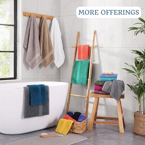 LANE LINEN 100% Long Staple Cotton Bath Sheets Set of 2 (35"x66") - OEKO-TEX Certified, Soft, Fade Resistant & Highly Absorbent Extra Large Bath Sheet Towels - Oversized Thick Bath Towels - Space Grey 8