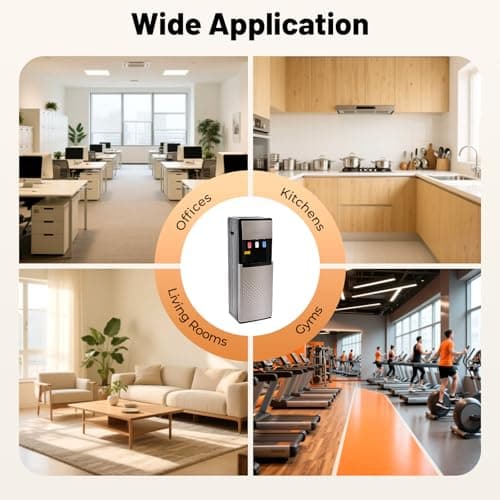 MOQNISE Bottom Loading Water Cooler Dispenser 5 Gallon Bottle Hot Water Dispenser with 3 Temperatures Settings, Water Cooler for Home Office Use, Silver Grey 8