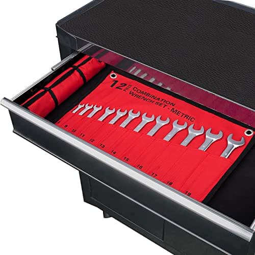 12-Piece Metric Combination Wrench Set in Roll-up Pouch, Non-Skip Sizes 8mm - 19mm | Chrome Vanadium Steel with Mirror Finish | Ideal for General Household, Garage Workshop, Auto Repairs and Much More 7
