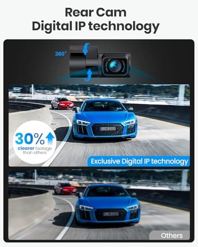 Real 4K Dash Cam Front and Rear, 5.8GHz Wi-Fi GPS, Dual Camera HDR with Top-Level Sensor, 3.3'' IPS Screen, Super Night Vision, G-Sensor, Parking Mode, Dash Camera for Cars with App, Support 512GB Max 6