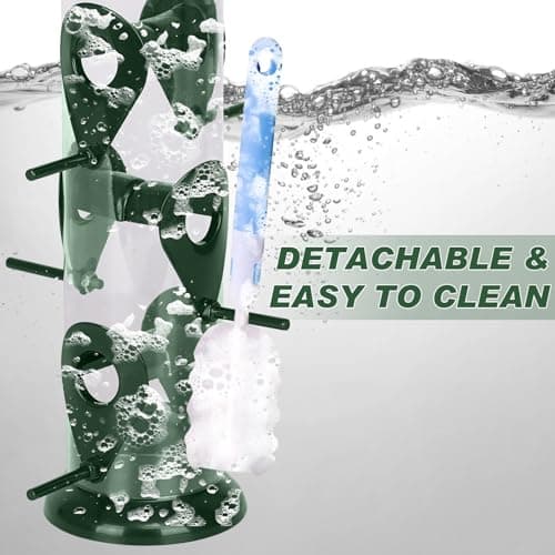 FEED GARDEN Metal Bird Feeder - 6 Port Tube Feeder for Outdoors, Heavy Duty Squirrel Proof with Metal Lid, Easy Fill & Clean, Weather Resistant, 13 Inch 6