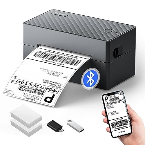 PEDOOLO Label Printer, 4x6 Shipping Label Thermal Printer for Packages, Bluetooth Conection and Compatible with Android. iPhone.Windows, Mac, Chromebook, Amazon, Ebay, UPS.USPS, FedEx, Shopify
