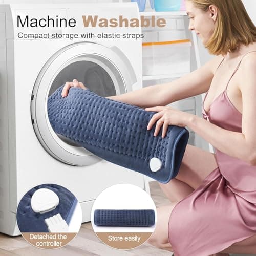 VAAGHANM Heating Pad: 33 x 17 inches Electric Heating Pad for Back -Extra Large Heat Pad for Shoulder/Neck/Knee/Arms - Upgraded 6 Timer & 6 Temperature Controller -Auto Shut Off 5