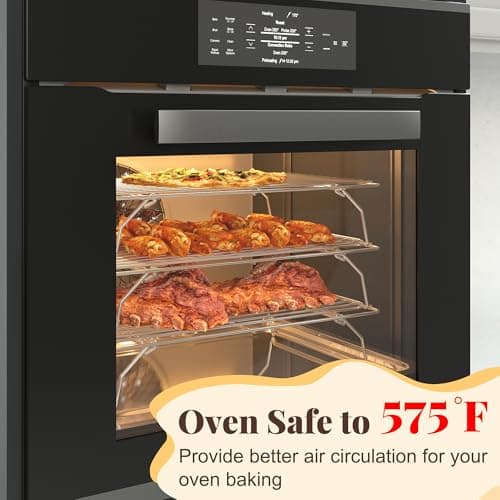 Cooling Racks for Cooking and Baking - 3 Tier Stackable Grid Wire Baking Rack for Oven Cooking, Baking, Grilling, Roasting - Dishwasher Safe Bacon Rack - Silver 5