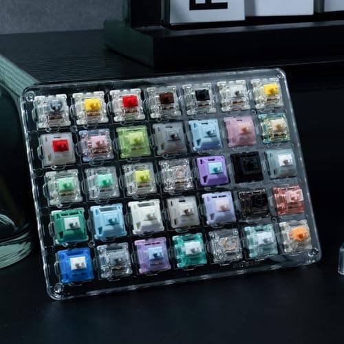 GATERON Keyboard Switches Tester, Magnetic Jade Oil King Milky Yellow Pro Oil King Baby Kangaroo Racoon Ink Wall Stem Box Black Pink for MX Mechanical Gaming Keyboard (35pcs) 5