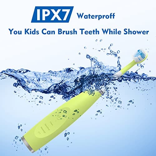 FUMEIKANG Kids Electric Toothbrushes Sonic Rechargeable Tooth Brush Gifts for Boys and Girls Smart Timer Power Toothbrush - Blue 3 4 5 6 7 8 9 10 11 12 (Blue) 7