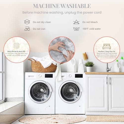 Thermee Micro Flannel Heated Blanket - Full Size, 10 Settings, Programmable, Rapid Heating, Luxuriously Soft - Slate Grey 6