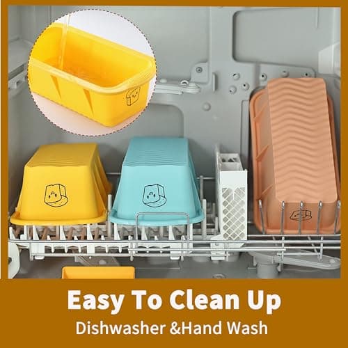 DAJLFA Silicone Bread Loaf Pan, 3 PCS Silicone Loaf Pans for Baking, Non Stick Bread Pans for Homemade Bread, Brownies, Cakes, Dishwasher Safe (3 Colors, Nesting Design) 7