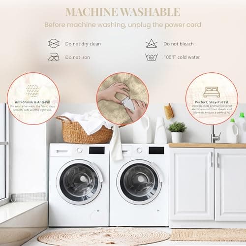 Shavel Home Products Micro Flannel Blanket King Size Heated Blanket with 10 Settings, Programable Heating Blanket, Luxuriously Soft Heated Throw Blanket, Rapid Heating Thermal Blanket – Meadow 6