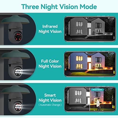 Noonkey 2K/3MP Light Bulb Security Camera, 5G& 2.4GHz WiFi Alexa E27 360° Light Socket Camera for Outdoor, Wireless WiFi Home IP Camera with Motion Tracking Alarm, Color Night Vision,Two-Way Talk 6