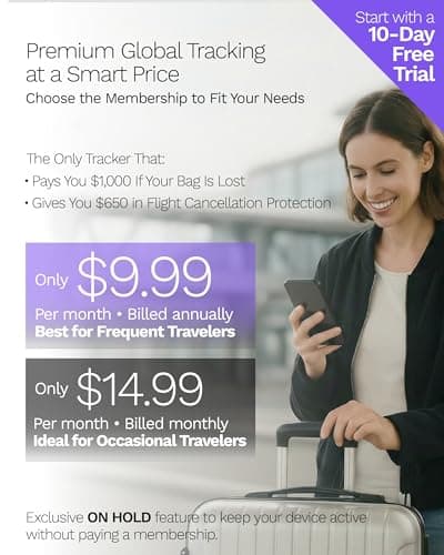GEGO PRO – GPS Luggage Tracker Designed for Travel, Real-Time Global Tracking for Bags & Gear, Bag-Opening Alert, Worldwide Coverage, 4G LTE Connectivity, Unlimited Range. Subscription Required. 5