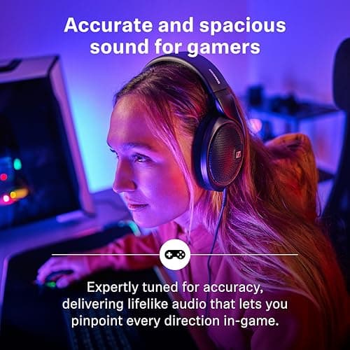 Sennheiser HD 560S Open-Back Over-Ear Wired Headphones – Neutral, Natural Sound for Music, Gaming, and Content Creation, Black 6