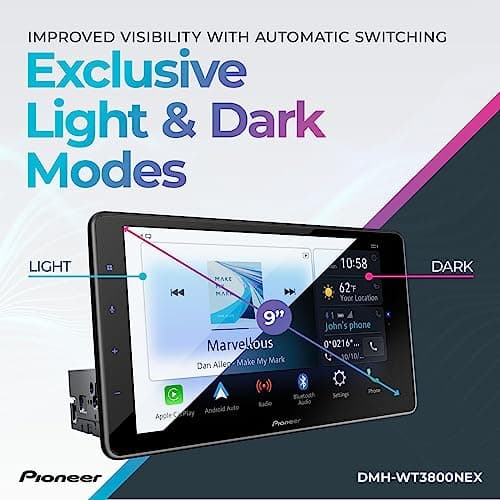Pioneer DMH-WT3800NEX 9" Capacitive Touchscreen, Floating Display – Wireless & Wired Apple CarPlay & Android Auto, Amazon Alexa, Bluetooth, FLAC, Backup Camera, HD Radio 6