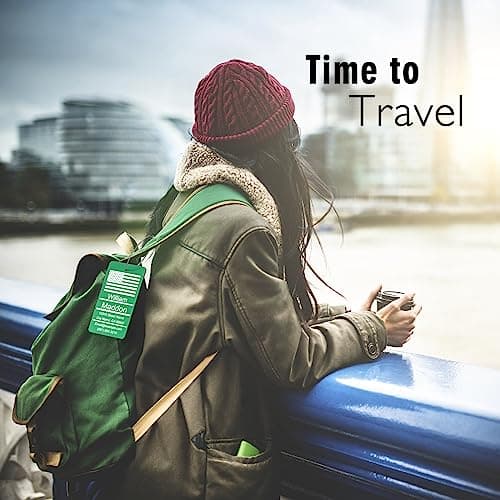 FamiB Luggage Tags for Suitcase - Black Personalized Engraved Metal Tag for Cruise Travel - Custom Name Tags Suitable for Bags and Backpacks,Vertical (2x3.5'') 5