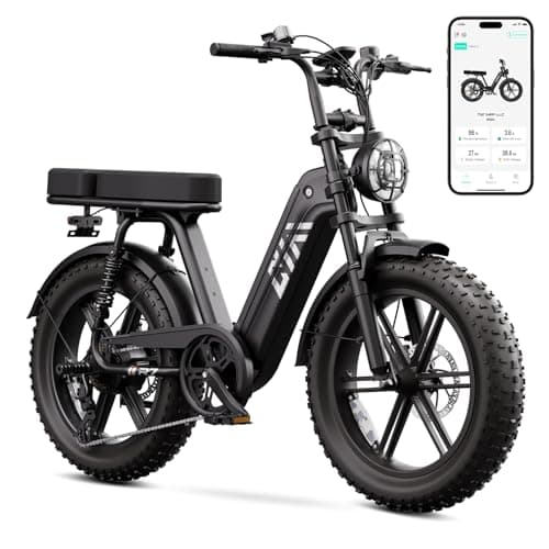 TST Electric Bike for Adults, 1500W Peak Motor Ebike with 48V 15Ah Built-in Battery, 60 Miles Range 28 MPH Electric Bicycle, 20" Fat Tire Step-Thru E Bike with Rear Seat, Rear Footrest