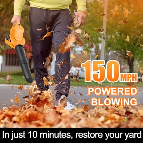 20V Cordless Leaf Blower 150MPH Handheld Electric Blower with Battery & Charger Variable Speed Battery Powered Blowers for Lawn Care Yard Patio Dust Remove, Lightweight & Portable Mini Leaf Blower 6