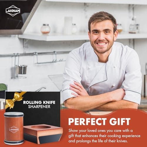 Knife Sharpener, Rolling Knife Sharpener Kit With Magnetic Holder, Kitchen Knife Sharpeners With Diamond Disks, Knife Sharpening Kit With 15, 18, 20 & 22 Degrees, Knife Sharpeners for Kitchen Knives 6