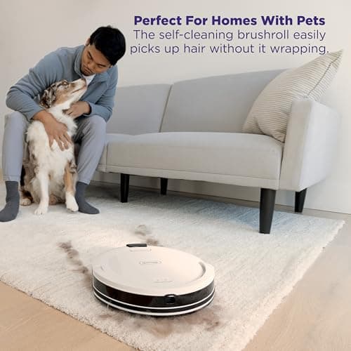 Shark Navigator Robot Vacuum with Bagless 30-Day Capacity Self-Empty Base, Powerful Suction, SmartPath Navigation, Self-Cleaning Brushroll, for Carpets & Hard Floors, White, AV2110S 7