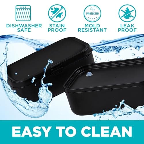 KARRICO Double Premium Bento Box Adult, 67 fl oz BPA-Free - Black Stackable Lunch Box with Leak-Proof Lids & Dividers, Perfect for Meal Prep, Lunches & Portion Control 8