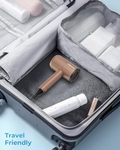 SHRATE Lightweight Ionic Hair Dryer with Diffuser - Powerful 1800W Blow Dryer for Fast Drying - Professional Low Noise Mini Hair Dryer for Travel, Gifts, Hair Styling 6