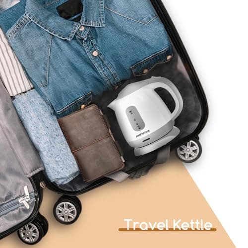 Aigostar Small Electric Kettle, 1L Portable Electric Tea Kettle 1100W with Automatic Shut-Off and Boil Dry Protection, Travel Hot Water Boiler Cordless for Making Coffee and Tea, BPA-Free, Grey 7