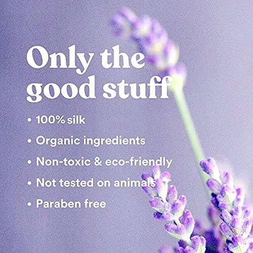 ASUTRA Silk Eye Pillow for Sleep, Purple - Filled w/Lavender Buds & Flax Seeds, Weighted Eye Mask, Meditation & Light Blocking Blindfold, Cooling Gel Mask Included 9