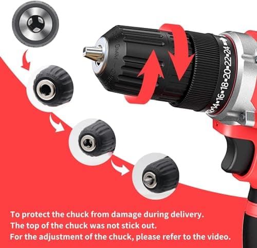 GardenJoy 20v Cordless Drill Set, Power Electric Kit Battery With Charger 30Nm 2-Speed 3/8" Keyless Chuck 24+1 Torque Drill Driver screwdriver Bits with LED Electric Work Light for Women DIY 9