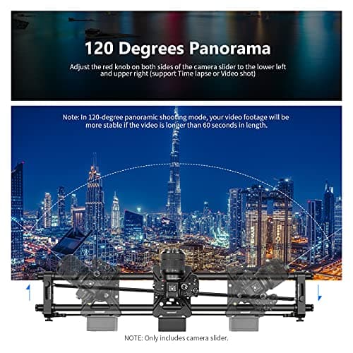 NEEWER Motorized Camera Slider, 39.4"/100cm Carbon Fiber Dolly Rail Slider with Remote Control, Support Video Mode, Time Lapse Photography, Horizontal, Tracking and 120° Panoramic Shooting (VS-100CC) 5