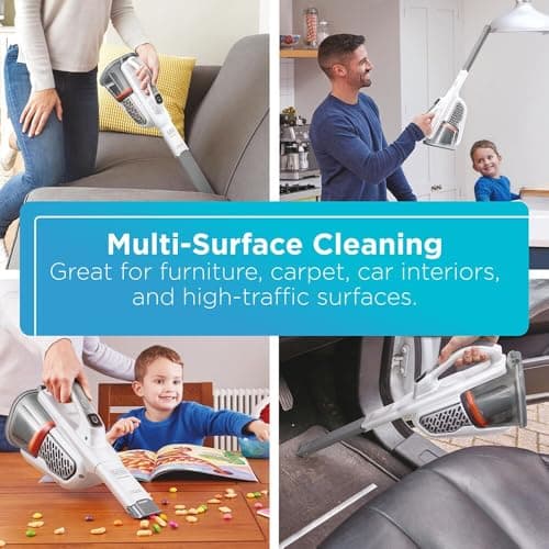 BLACK+DECKER Dust Buster Hand Held Vacuum Cordless Rechargeable, Portable Vacuum for Car, Extended Runtime, Powerful Suction, Extra Long Crevice Tool, AdvancedClean+ (HHVK320J10) 5