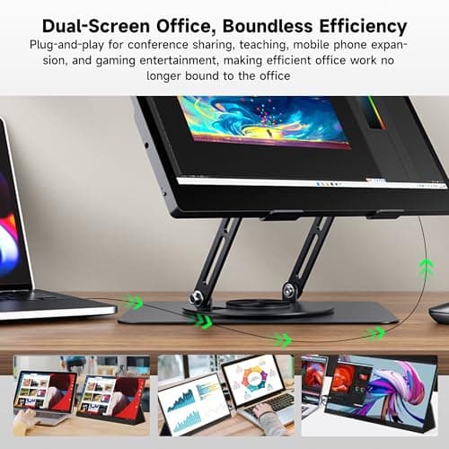 TANXJIA 15.6" Portable Monitor 4K OLED Touchscreen, 100% Adobe RGB 10-Bit Color, USB-C External Display for Laptop, PC, Mac, Phone, Gaming, with Smart Cover & Stand 5