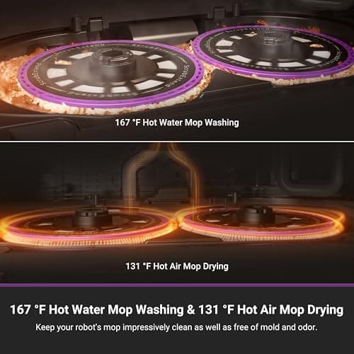 Eureka J15 Ultra Self Emptying Robot Vacuum, 19,000 Pa Suction, Flex-Arm Design, 167℉ Water Washing & 131°F Air Drying, AI Obstacle Avoidance, Black 6